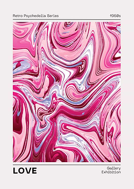 Retro Psychedelia Love Exhibition Poster