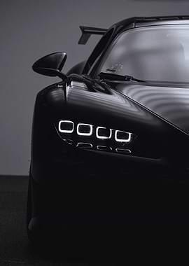 Sleek Black Sports Car Close-Up