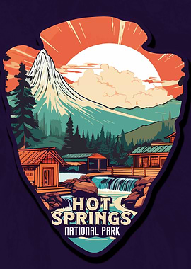 Vintage Hot Springs National Park, Retro US national park