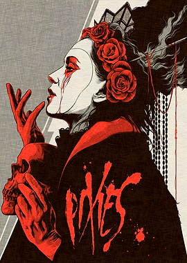 Pixies Band Art with Skull and Roses