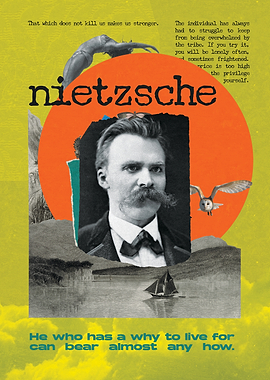 Nietzsche Collage with Quotes and Imagery