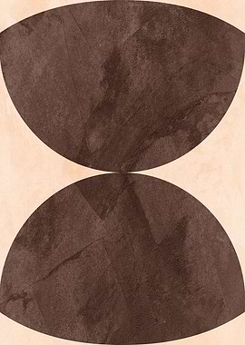 Abstract Brown Circles on Beige Background