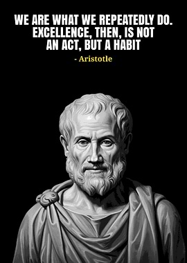 Aristotle Quote with Statue Portrait