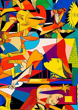 Abstract Figures in Cubist Style