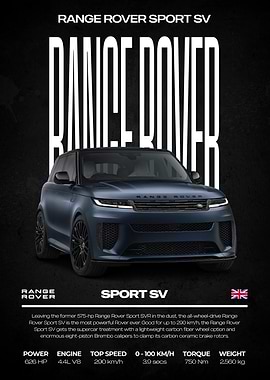 Range Rover Sport SV Car Poster