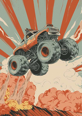 Monster Truck Jump Illustration
