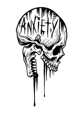 Anxiety Skull Illustration