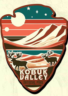 Vintage Kobuk Valley National Park, Retro US national park