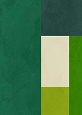 Abstract Green and Beige Color Block