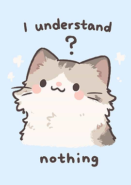 Confused Cat Illustration