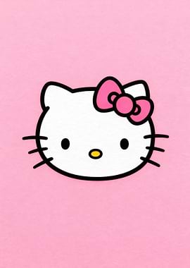 Hello Kitty Icon on Pink Background