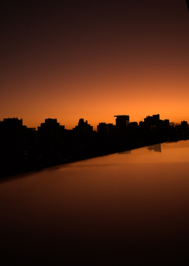 Cityscape Silhouette at Sunset
