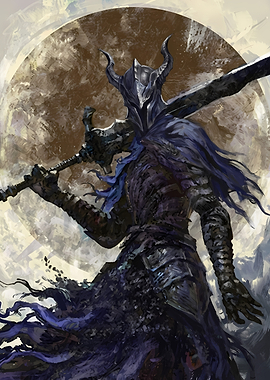 Dark Knight with Greatsword Illustration