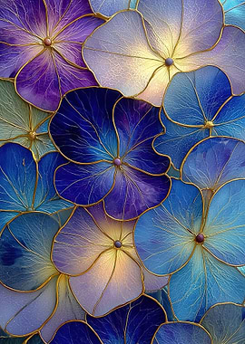 Floral Hydrangea Stained Glass