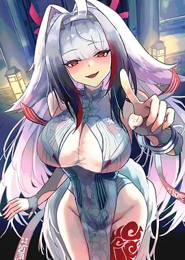 Zenless Girl with White Hair and Tattoo