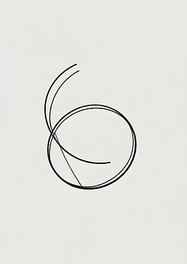Abstract Line Art on White Background