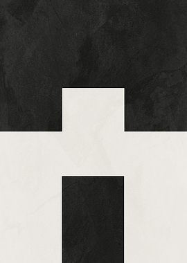 Abstract Black and White Cross