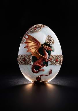 Dragon Egg Ornament with Celtic Knots
