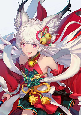 Girl with Fox Ears and Mask