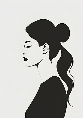 Elegant Woman Portrait in Black and White