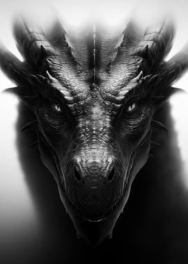 Monochrome Dragon Portrait
