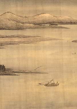 Chinese Lake Landscape Painting Wang Hui