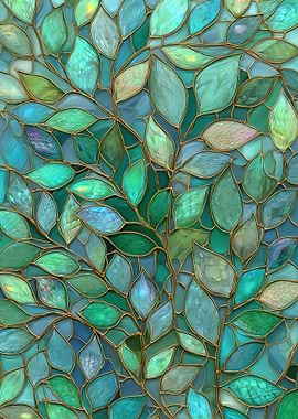 Stained Glass Leaves Pattern