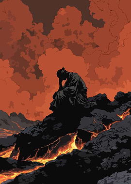 Contemplation on a Volcanic Landscape