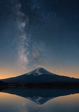 Mount Fuji Milky Way Reflection