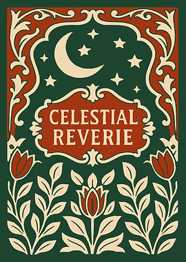 Celestial Reverie Art Nouveau Illustration