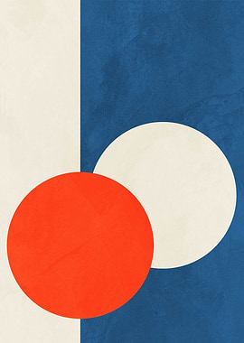 Abstract Circles: Red, White, and Blue