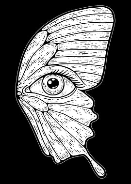 Butterfly Wing with Eye Illustration
