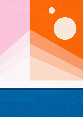 Abstract Geometric Color Block Art