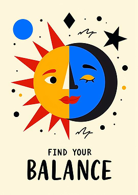 Sun and Moon Balance Art