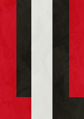 Abstract Red, Black, and White Stripes