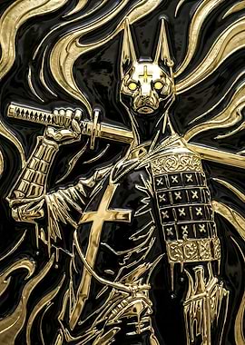 Golden Anubis Samurai God
