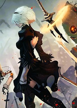 2B Nier Automata Digital Art
