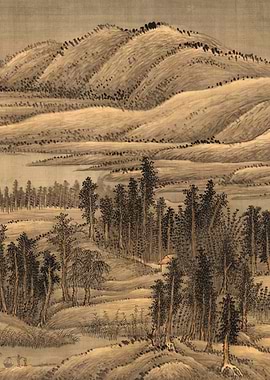 Chinese Mountains Landscape Painting Wang Hui
