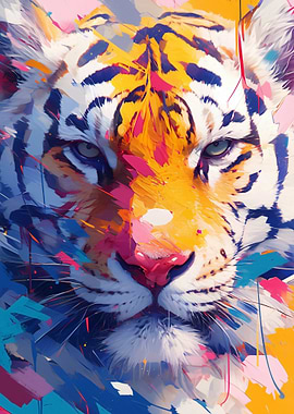 Colorful Tiger Portrait