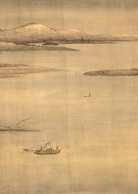 Chinese Lake Landscape Painting Wang Hui