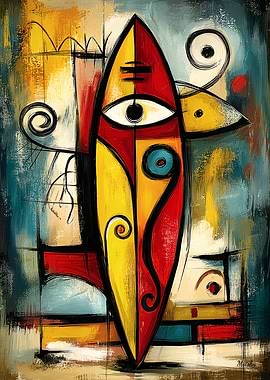 Abstract Expressionist Surfboard – Symbolic Modern Art