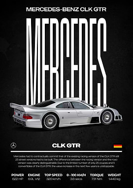 Mercedes-Benz CLK GTR Car Poster