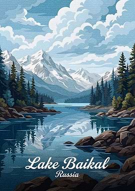 Lake Baikal, Russia Landscape Art