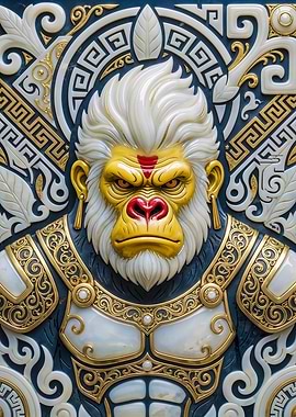 Ornate Porcelain Monkey King