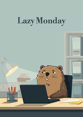 Lazy Monday Beaver Cartoon