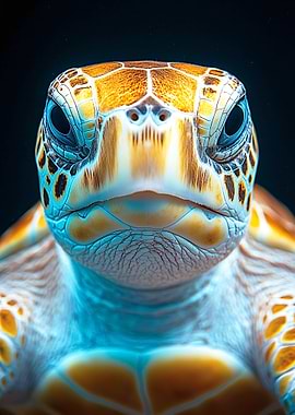 Close-up of a Sea Turtle Face