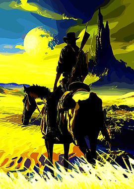 Cowboy on Horseback with Rifle