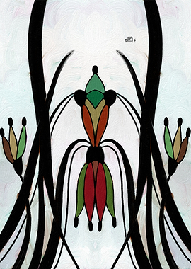 Abstract Floral Art Nouveau Illustration