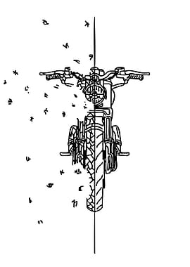 Motorcycle Front View Line Art