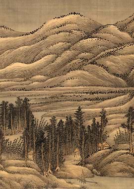 Chinese Mountains Landscape Painting Wang Hui
